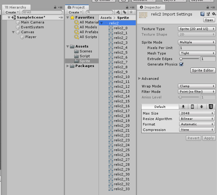 Unity2D ARPG 手順その５